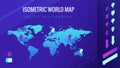 World map isometric vector illustration