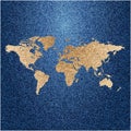 World map on jeans background