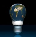 World map on light bulp Royalty Free Stock Photo