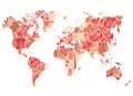 World map made from Chinese yuan