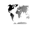 world map made of dots on a white background. Hand drawn. Not AI, vector illustration. Royalty Free Stock Photo