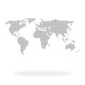 World Map made with grey dots and shadow Royalty Free Stock Photo