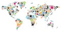 World map made of icons Royalty Free Stock Photo