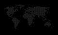 World map made with little grey dots on black Royalty Free Stock Photo