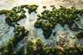 World map made of trees in forest, aerial view from above