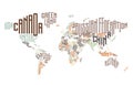 World map made of typographic country names Royalty Free Stock Photo