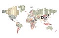 World map made of typographic country names Royalty Free Stock Photo