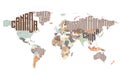 World map made of typographic country names Royalty Free Stock Photo