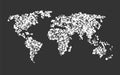 World map made of white dots on a black Royalty Free Stock Photo