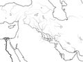 World Map of MESOPOTAMIA: Å umer, Akkad, Babylonia, Assyria, Tigris & Euphrates. Geographic historic chart of Ancient Persian Gulf.