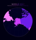 World Map. Modified stereographic projection for.