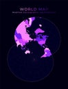 World Map. Modified stereographic projection for.