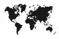 World map. Monochrome world map icon