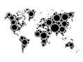 World map mosaic made of dots Royalty Free Stock Photo