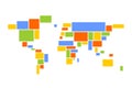 World map mosaic of multicolored rectangles. Vector illustration Royalty Free Stock Photo