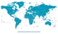 World Map and navigation icons - illustration Royalty Free Stock Photo