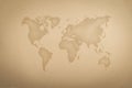 World map on an old paper texture background with space for text wind sea marine navigation. Design retro nautical template for Royalty Free Stock Photo