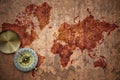 World map on a old vintage cracked paper Royalty Free Stock Photo