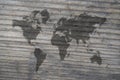 World map on old wall. Royalty Free Stock Photo