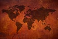 World map on vintage leather Royalty Free Stock Photo