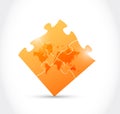 world map orange puzzle game Royalty Free Stock Photo