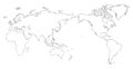 World Map Outline Contour Silhouette