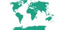 World map with outline in World Eckert I coordinate system