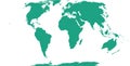 World map with outline in World Eckert VI coordinate system