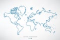 World map outline. Royalty Free Stock Photo