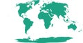 World map with outline in World Loximuthal coordinate system