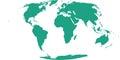 World map with outline in World Mollweide coordinate system