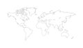 World map outline. Planet Earth vector line illustration.