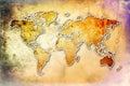 World map paint design art illustration