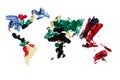 World Map, Painted by Finger Paint