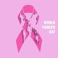 World map picture with sign of Cancer
