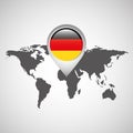 World map with pointer flag germany Royalty Free Stock Photo