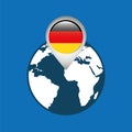 World map with pointer flag germany