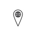 World map pointer line icon Royalty Free Stock Photo