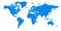 World Map Political - Blue Color - Vector Detailed Illustration Royalty Free Stock Photo