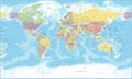 World Map - Political - Vector Detailed Illustration Royalty Free Stock Photo