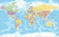World Map - Political - Vector Detailed Illustration Royalty Free Stock Photo