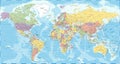 World Map - Political - Vector Detailed Illustration Royalty Free Stock Photo