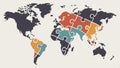 World map puzzle outline, global strategy vector design. vector design Generative AI