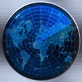 World map radar or sonar