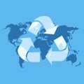 World map recycle sign Royalty Free Stock Photo