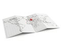 World map with red pin isolation on white background Royalty Free Stock Photo