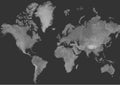 The World map Relief black and white