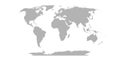 World Map in Robinson Projection. Solid gray land silhouette. Vector illustration