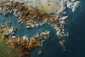 World map scene of land and sea continent border geological, Generated AI Royalty Free Stock Photo