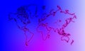 World map on shaded background. Royalty Free Stock Photo